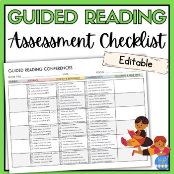 Preview of 1st & 2nd Grade Guided Reading Assessment Checklist for Group Reading Conference