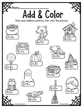 Halloween Addition And Subtraction Worksheets By Bite-Size Teaching