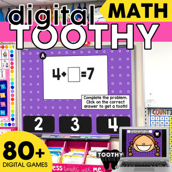 Preview of Digital Resources - 1st & 2nd Grade Math Games Toothy® - End of Year Math Review