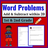 1st & 2nd Grade Math Worksheets: Word Problems- Addition &