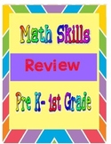 1st-2nd Math skills review --12 pages
