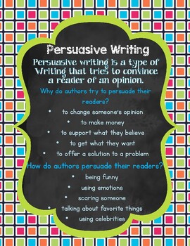 1st, 2nd or 3rd Persuasive Writing - Informational, Narrative & Opinion ...