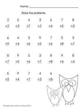 1st - 3rd Owl Addition File Folder Game by Under One Roof | TpT