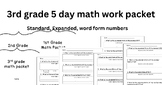 1st-3rd grade Math Packet Represent Whole Numbers in Stand