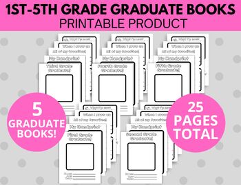 Preview of 1st-5th Grade Graduate Keepsake Books Printable | Elementary Years Scrapbook
