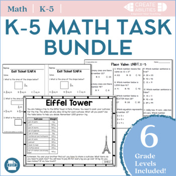 Preview of Kindergarten-5th Grade Math Mega Bundles