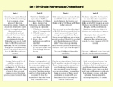 1st - 5th Grade Mathematics Choice Board