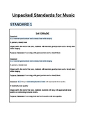 1st-5th Grade Music Standards