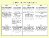 1st - 5th Grade Social Studies Choice Board