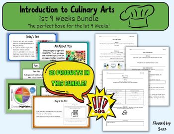 Preview of 1st 9 Weeks | Introduction to Culinary Arts Bundle