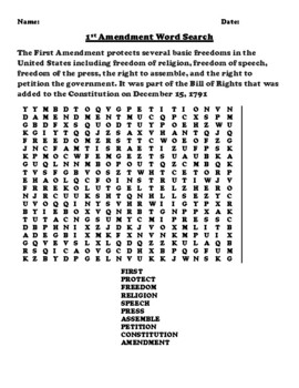 12th Amendment Word Search (Twelfth Amendment) by Northeast Education