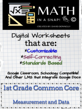 Preview of 1st - Common Core Measurement and Data -Editable, Interactive & Instant Feedback