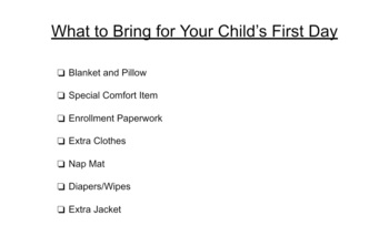 Preview of 1st Day Checklist