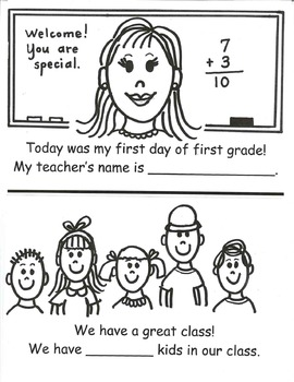 Preview of 1st Day of 1st Grade Book