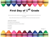 1st Day of 1st Grade Task Cards