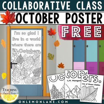 Preview of 1st Day of Fall Autumn October Door Decor Art Class Party Poster Coloring Pages
