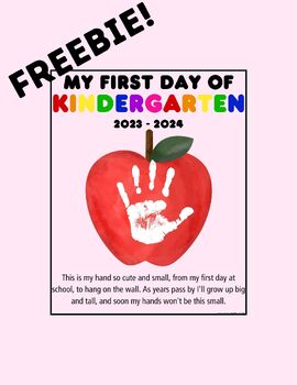 Preview of 1st Day of School Handprint Activity with Poem- FREEBIE Preschool - 3rd grade