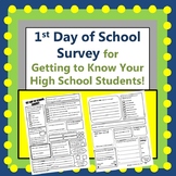 1st Day of School Survey for High Schoolers