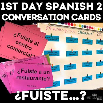 Preview of 1st Day of Spanish 2 Ice Breakers Weekend Chat Conversation Cards Preterite Ir