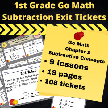 Preview of 1st/First Grade Chapter 2 Subtraction Concepts Exit Tickets - Aligned w/Go Math