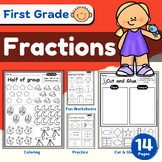 1st First Grade Fractions Equal Shares Partitioning Shapes