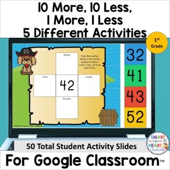 1st Grade 10 More 10 Less 1 More 1 Less Digital Slides Distance Learning