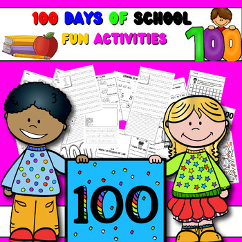 1st Grade 100 days of school Celebration NO PREP Activities & Worksheets