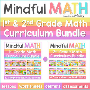 Preview of 1st Grade & 2nd Grade Guided Math Year Long Curriculum, Lessons, & Math Centers