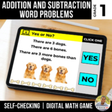 1st Grade Add and Subtract Word Problems Digital Math Game