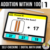 1st Grade Add within 100 Digital Math Games | Distance Learning