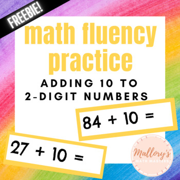 Preview of 1st Grade Addition: Add 10 to 2-Digit Numbers Freebie | digital & printable