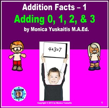 Preview of 1st Grade Addition Facts 1 - Adding 0, 1, 2, & 3 by Counting On Lesson