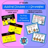 1st Grade Addition Facts 4 - Adding Doubles + 1 (powerpoin