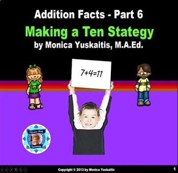 Preview of 1st Grade Addition Facts 6 - Making a Ten Strategy Powerpoint Lesson