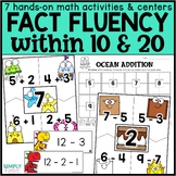 1st Grade Addition & Subtraction Fluency Math Centers for 1.OA.6