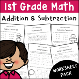 1st Grade Addition & Subtraction Worksheet Pack | Math Activities