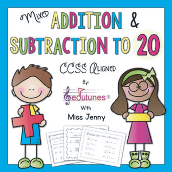 Preview of Mixed Addition and Subtraction to 20 Practice Pages