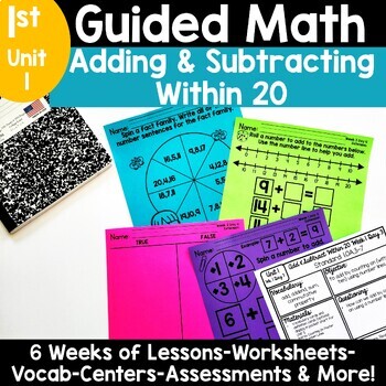 Preview of 1st Grade Addition and Subtraction Within 20 Worksheets Centers Games Activities
