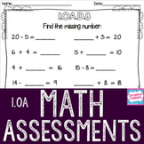 1st Grade Algebra Math Assessments