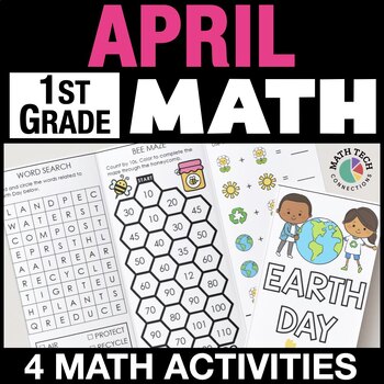 Preview of 1st Grade April Math Centers, Earth Day Math Brochure, Spring Math Activities