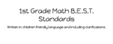 1st Grade B.E.S.T. Standards Math for Florida