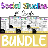 1st Grade - BUNDLE -Whole Year Worksheets- Social Studies - TEKS Aligned