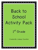 1st Grade Back to School Activity Pack