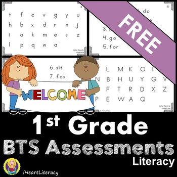 Preview of Free 1st Grade Back to School Reading Assessments