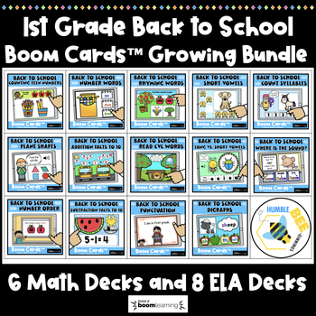 Preview of 1st Grade Back to School Boom Cards™ Bundle