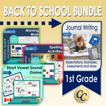 Preview of Canadian Grade 1 Back to School Bundle | Print or DIgital