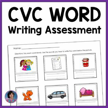 Preview of Kindergarten & 1st Grade CVC Word Writing & Letter Sound Assessment {Sp Ed, RTI}