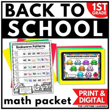 Preview of 1st Grade Back to School Math Activities | Beginning of the Year Math Packet