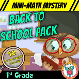 1st Grade Back to School Math  Mini Mysteries Activities -
