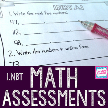 Preview of 1st Grade Base Ten Math Assessments